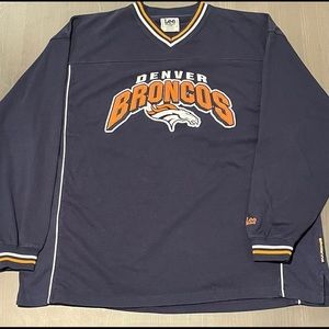 Lee Sport Denver Broncos NFL Football Sweatshirt Mens XXL Pinstripe